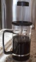 Carob mocha brewing in a French press