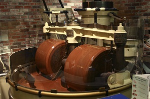 Chocolate melanger mixing raw ingredients. Ghirardelli Square, San Francisco, California USA.