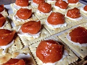 Canapes "Timbitas" prepared with cream cheese & Redland guava from Homestead, Florida for Burger Beast' 7 Year Blogiversary at Palomilla Grill in Miami